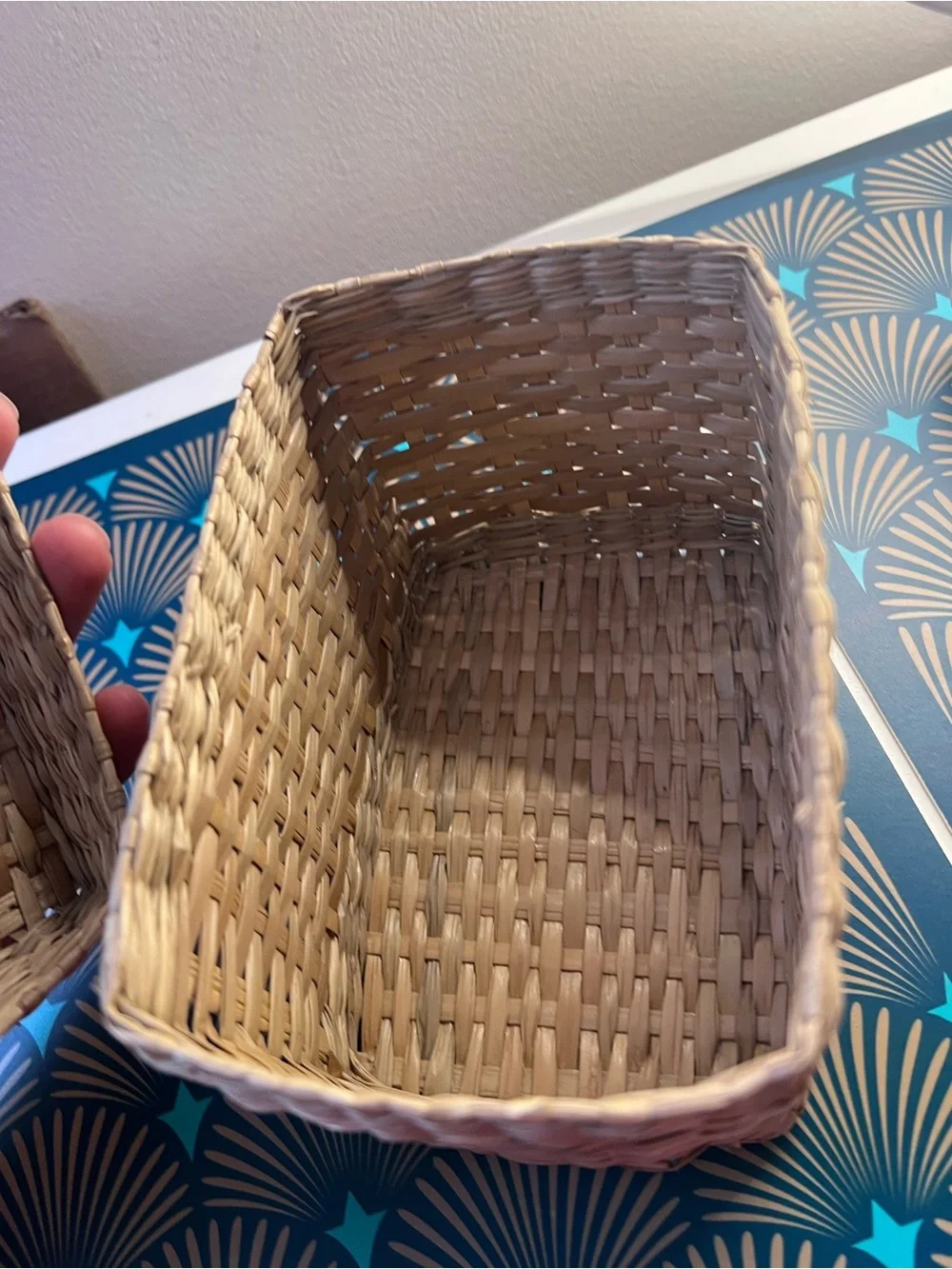 Woven Storage Basket with Lid - Natural Brown